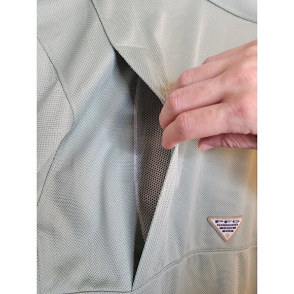 Columbia PFG Omni Shade Shirt Mens XL Green Polo Shooting Fishing Vented Outdoor - Picture 8 of 13